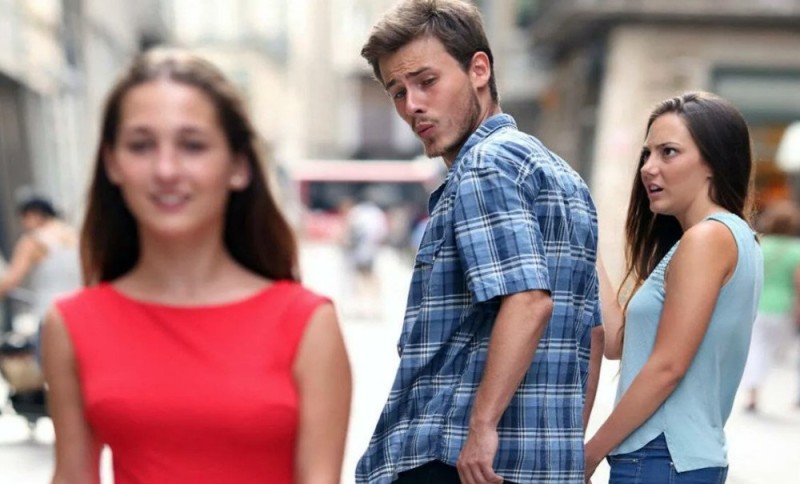 Distracted Boyfriend Stock Photo